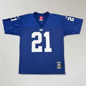 Vtg New York Giants Tiki Barber Jersey Reebok #21 NFL Players Youth Sz Lrg